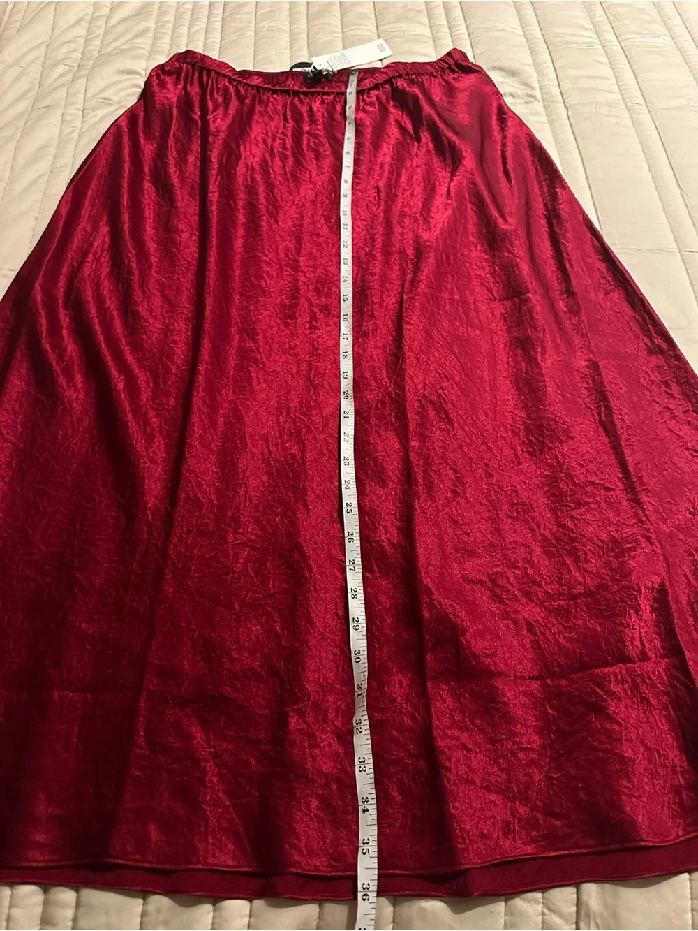 Eileen Fisher Textured Satin Elastic Waist Bias Maxi Skirt, in Ruby
